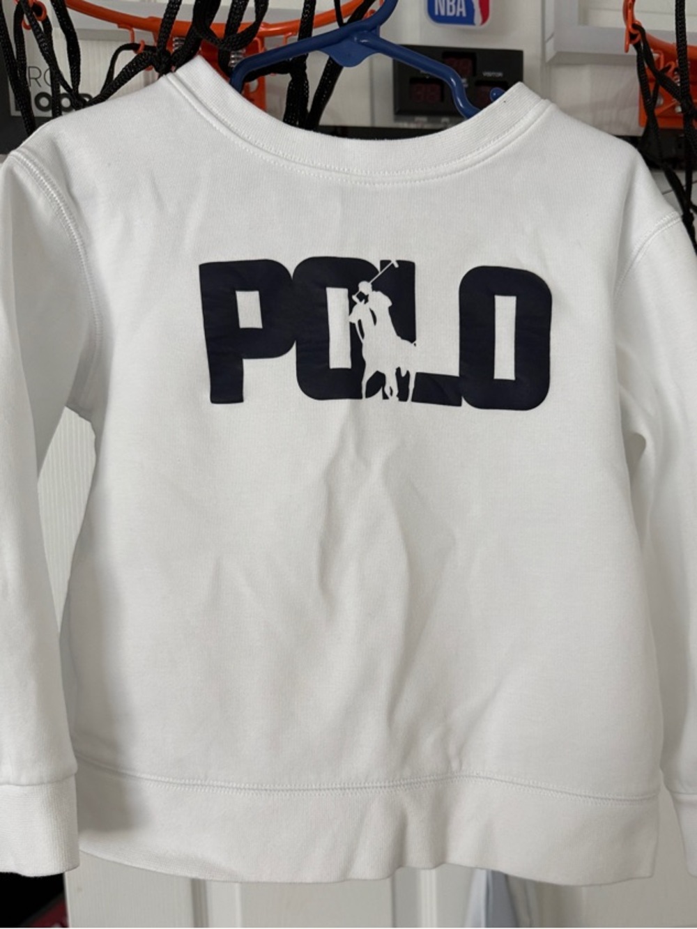 Polo by Ralph Lauren White Sweatshirt with Navy POLO Logo